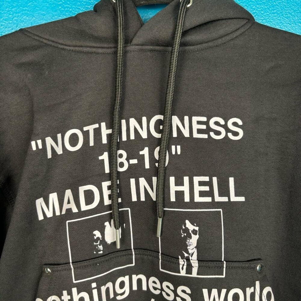 Absurdist Clothing Nothingness Hooded Sweatshirt Streetwear Hoodie Black Size M - Picture 3 of 8
